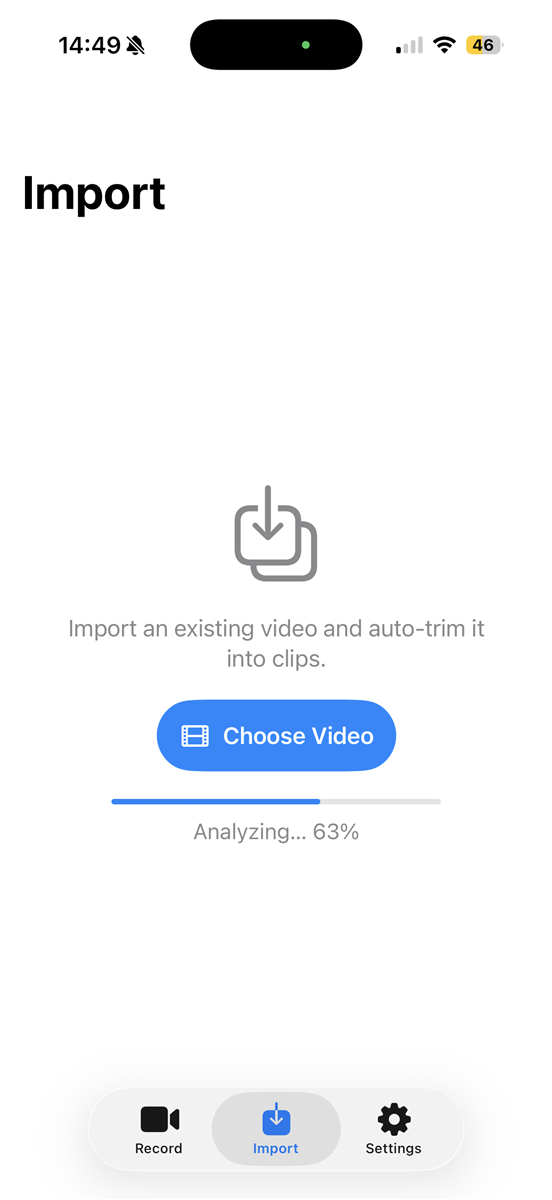 Importing and analyzing a video